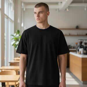 Hanes Mens 3-Pack Casual Slim Fit Black Crewneck T-Shirt Size Medium